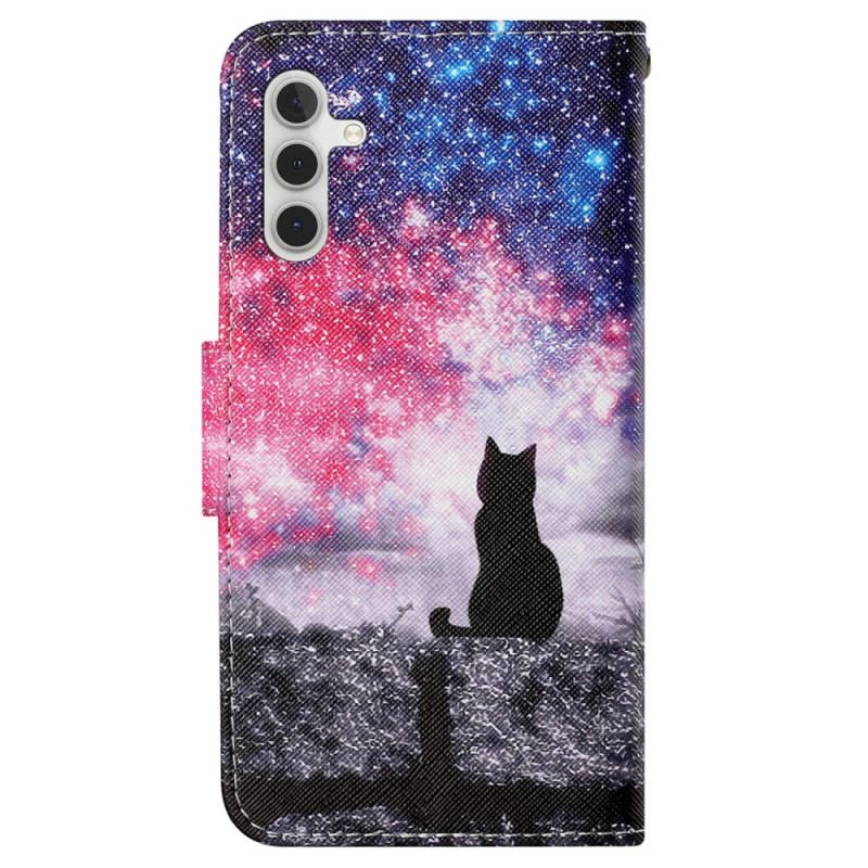 Housse Samsung Galaxy A15 5G Ciel Étoilé et Chat