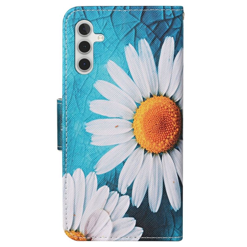 Housse Samsung Galaxy A15 5G Grand Chrysanthème à Lanière