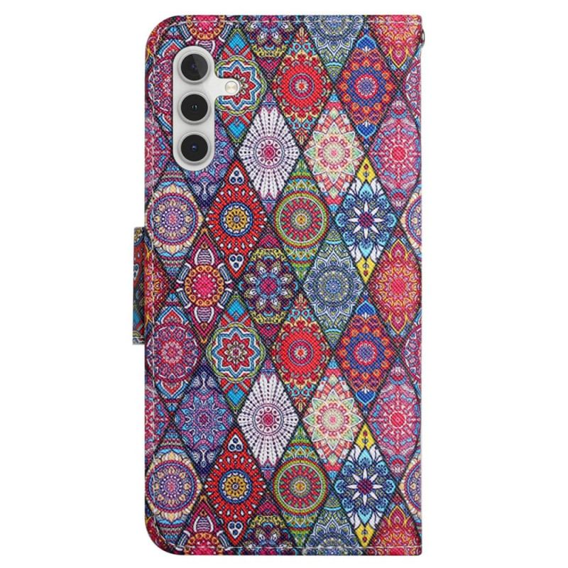 Housse Samsung Galaxy A15 5G Patchwork à Lanière