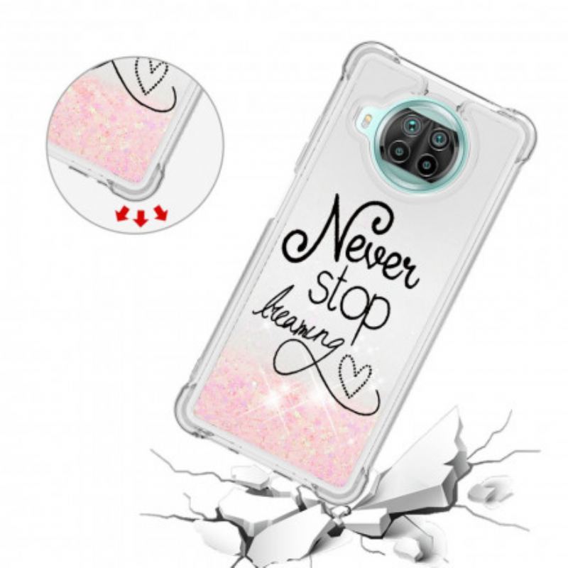 Coque Xiaomi Mi 10T Lite 5G  / Redmi Note 9 Pro 5G Never Stop Dreaming Paillettes