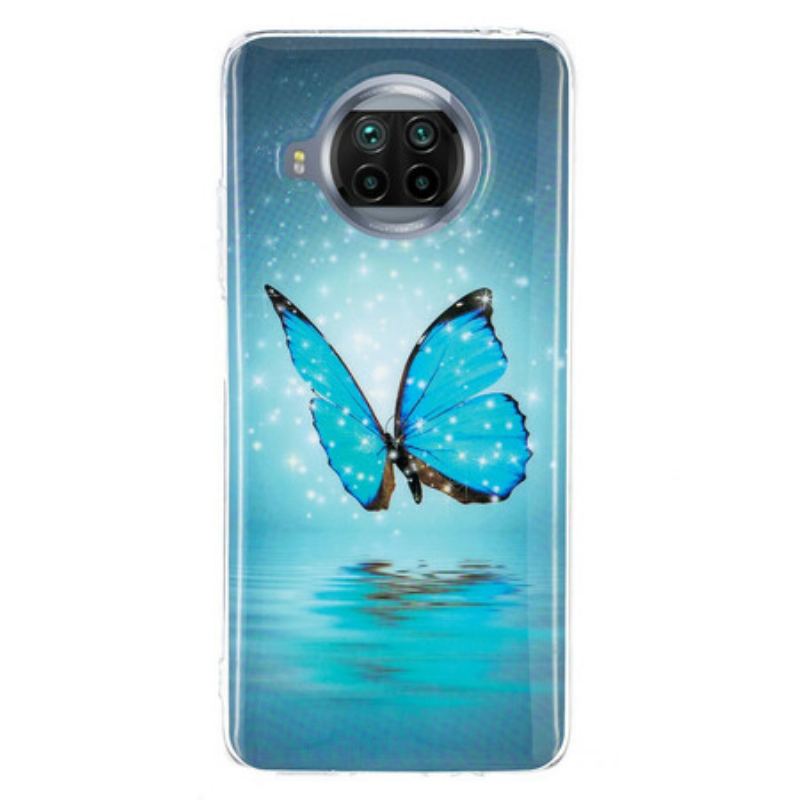 Coque Xiaomi Mi 10T Lite 5G / Redmi Note 9 Pro 5G Papillon Bleu Fluo