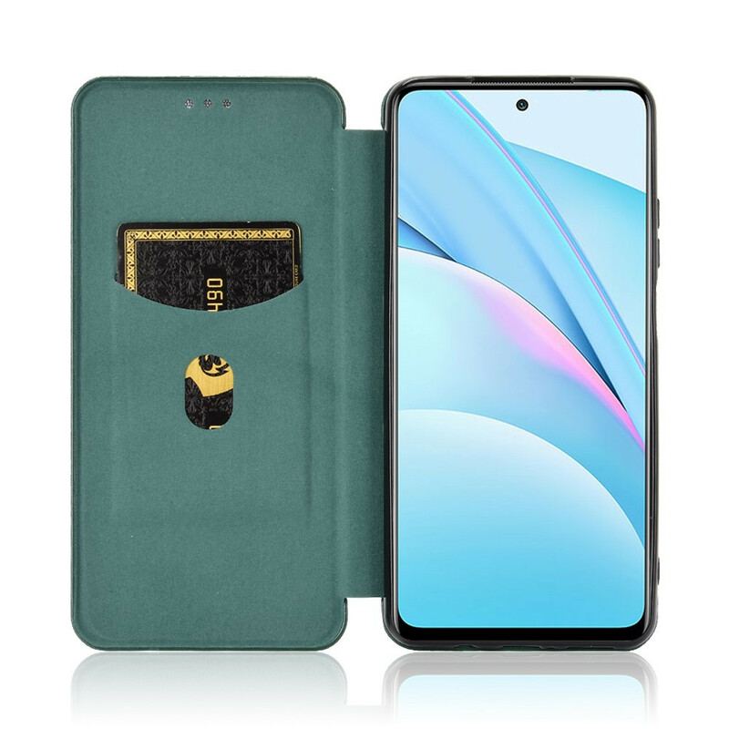 Flip Cover Xiaomi Mi 10T Lite 5G / Redmi Note 9 Pro 5G Fibre Carbone