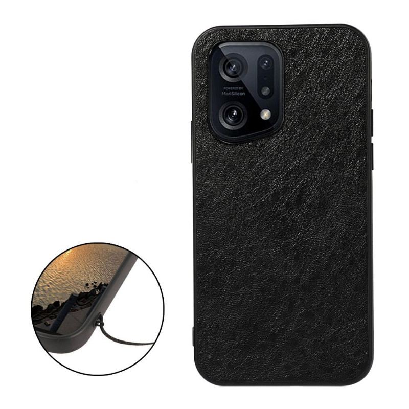 Coque Oppo Find X5 Effet Cuir