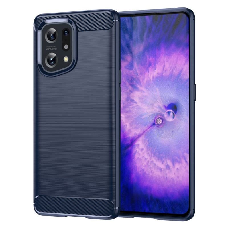 Coque Oppo Find X5 Fibre Carbone Brossée