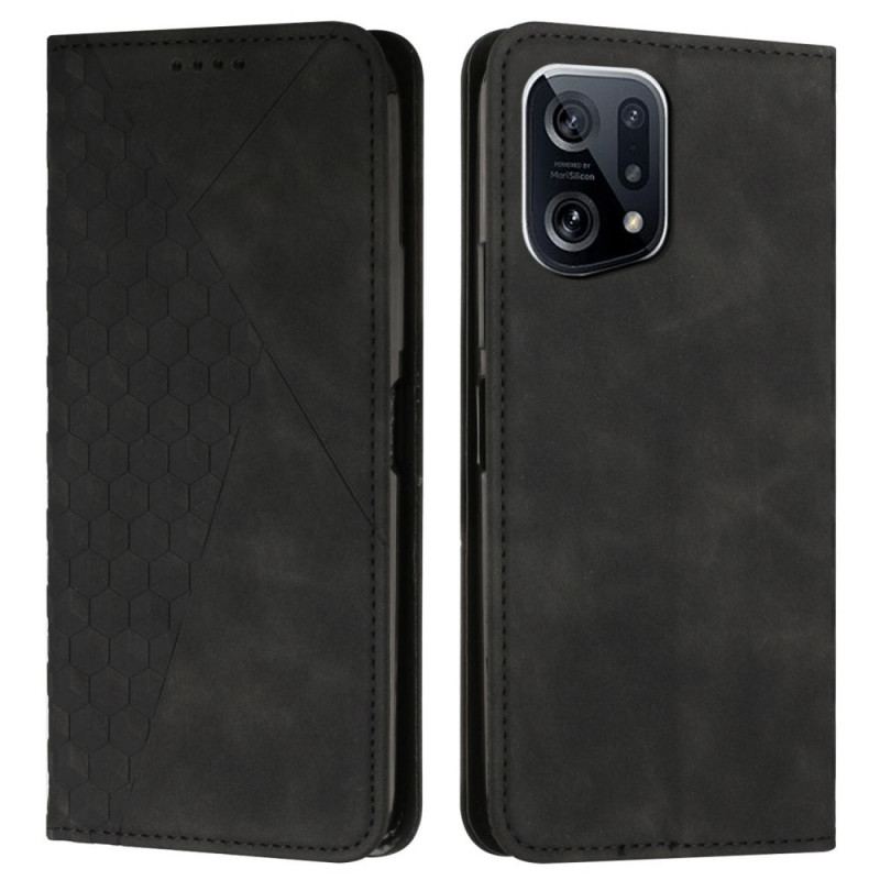 Flip Cover Oppo Find X5 Simili Cuir Motif