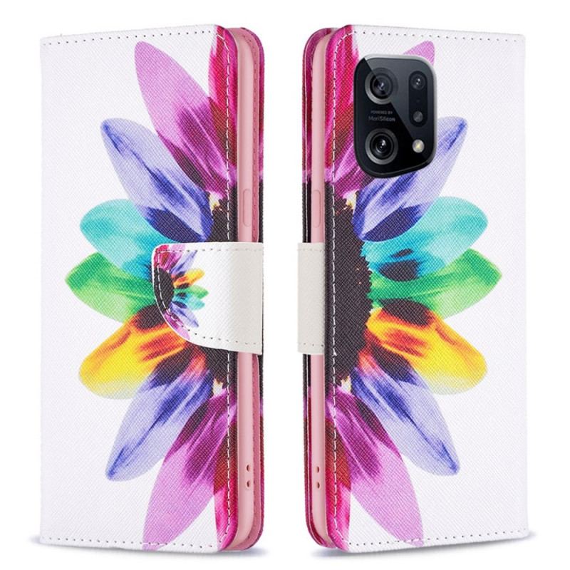 Housse Oppo Find X5 Fleur Aquarelle