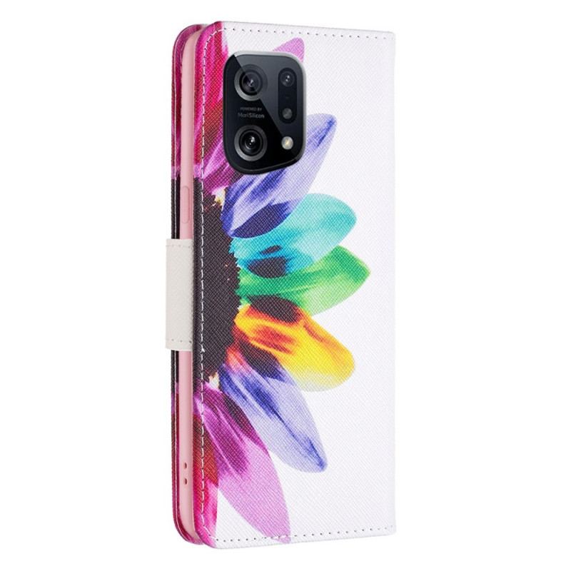 Housse Oppo Find X5 Fleur Aquarelle