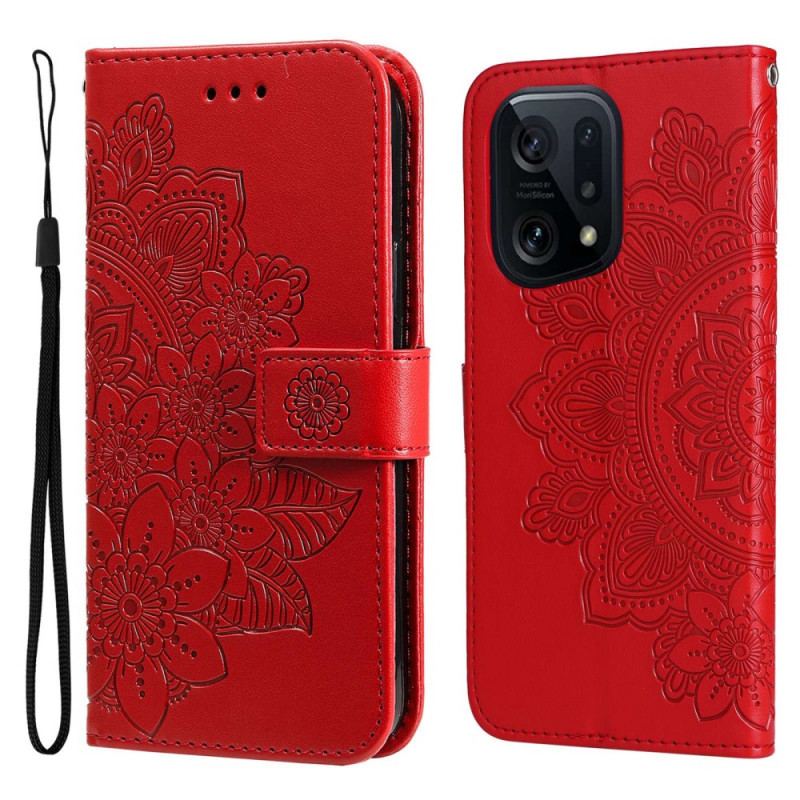 Housse Oppo Find X5 Mandala à Lanière