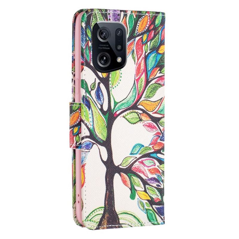 Housse Oppo Find X5 Peinture Arbre