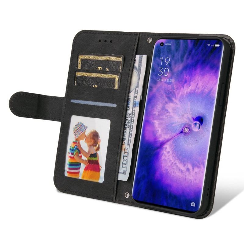 Housse Oppo Find X5 Style Cuir avec Rivet Décoratif