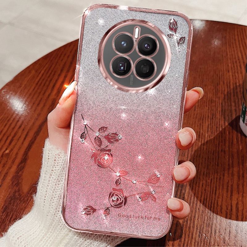 Coque Realme 12 Plus 5G Fleurs et Strass KADEM