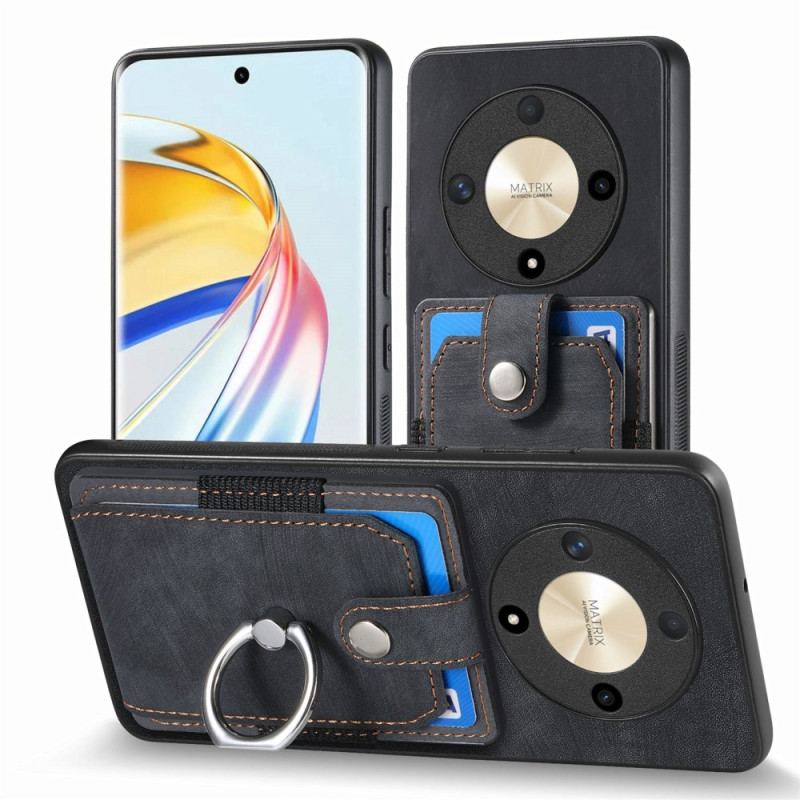 Coque Honor Magic 6 Lite / X9b Style Rétro Porte-Cartes et Anneau