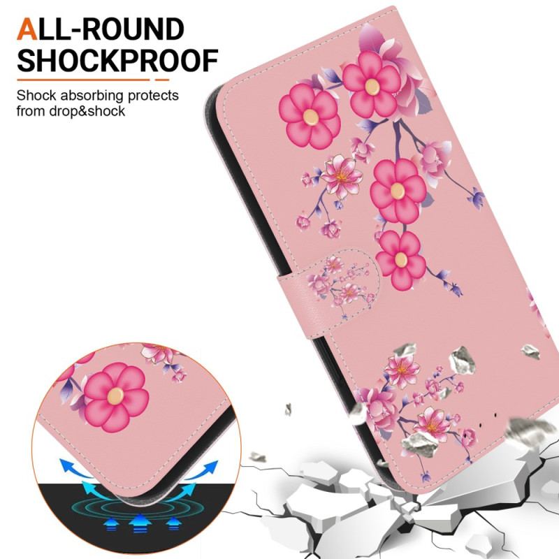 Housse Honor Magic 6 Lite / X9b Motif Sakura à Lanière