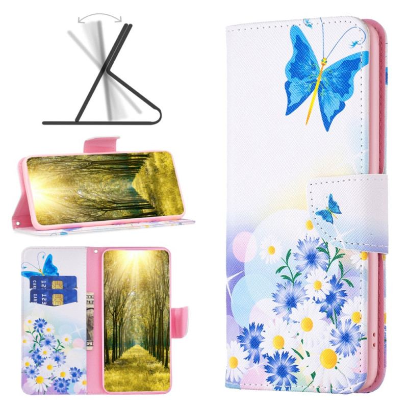 Housse Honor Magic 6 Lite / X9b Papillon et Fleurs Aquarelle