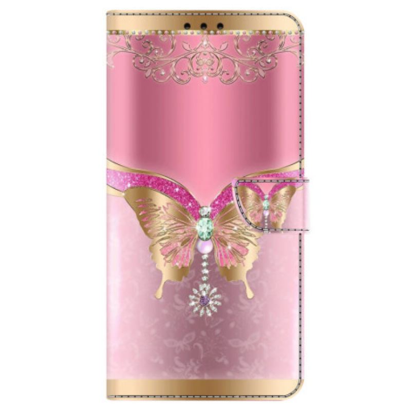 Housse Honor Magic 6 Lite / X9b Papillon Rose et Or