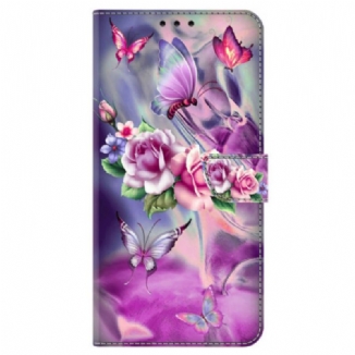 Housse Honor Magic 6 Lite / X9b Papillons et Fleurs Mauves