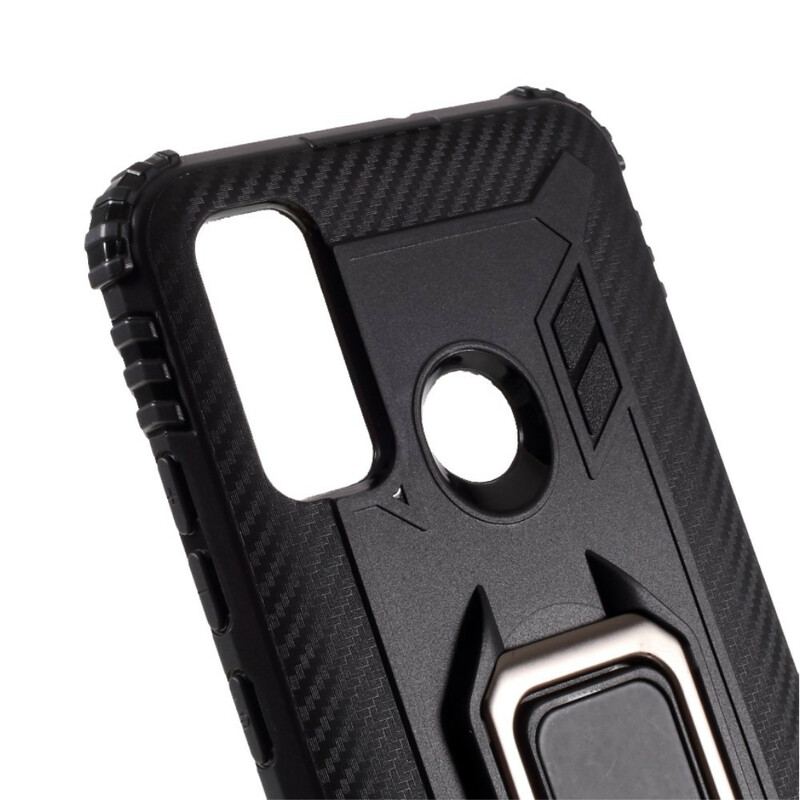 Coque Huawei P Smart 2020 Ring et Fibre Carbone