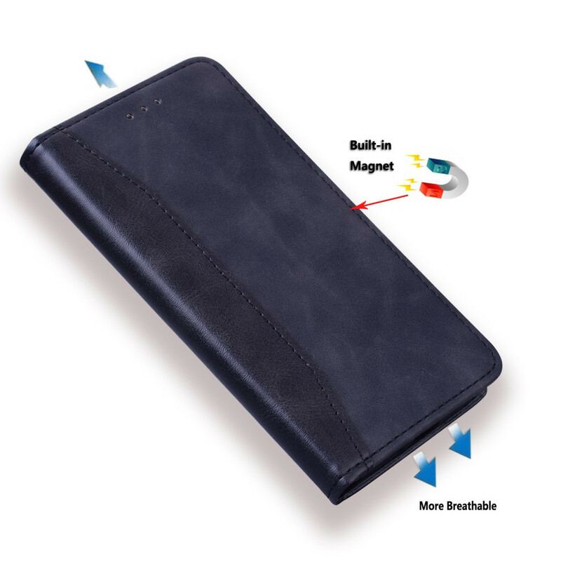 Flip Cover Huawei P Smart 2020 Effet Cuir Business Bicolore