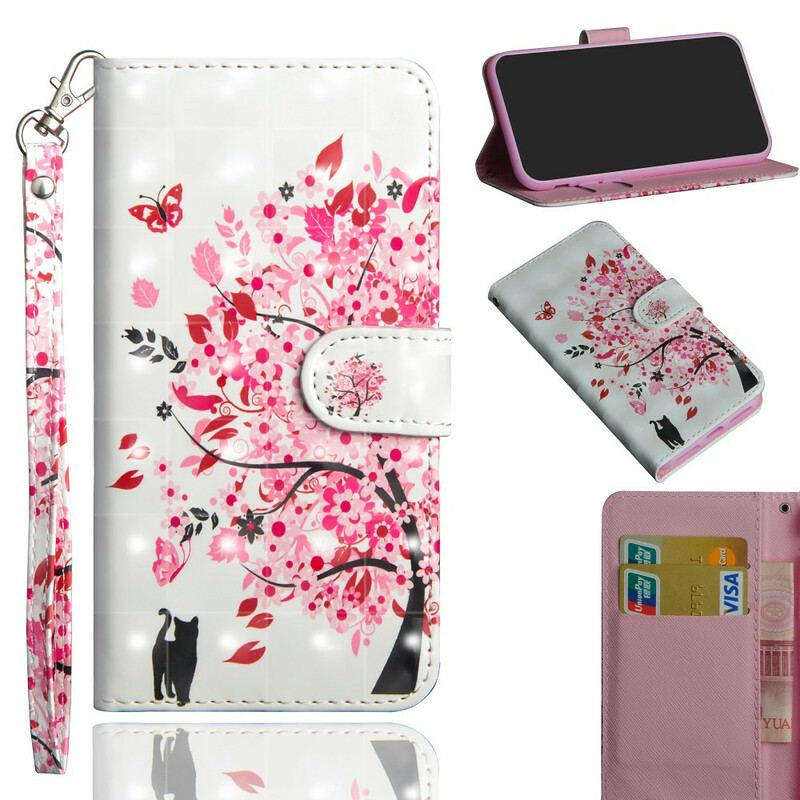 Housse Huawei P Smart 2020 Arbre Rose