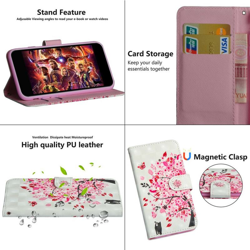 Housse Huawei P Smart 2020 Arbre Rose