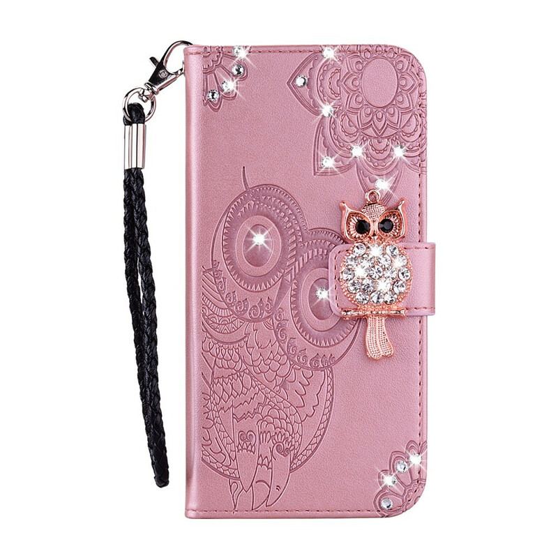 Housse Huawei P Smart 2020 Hibou Mandala et Breloque