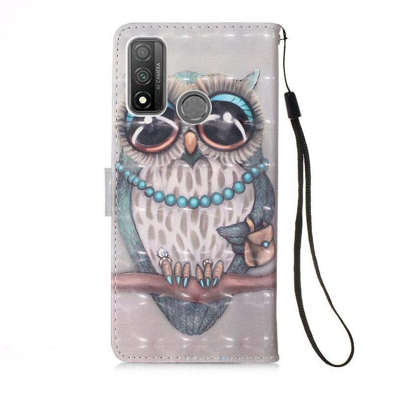 Housse Huawei P Smart 2020 Miss Hibou à Lanière