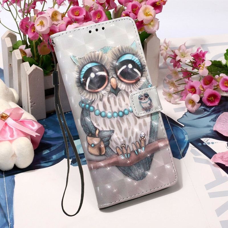 Housse Huawei P Smart 2020 Miss Hibou à Lanière