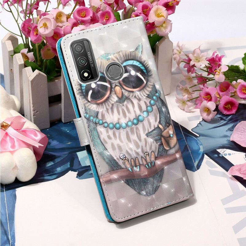 Housse Huawei P Smart 2020 Miss Hibou à Lanière