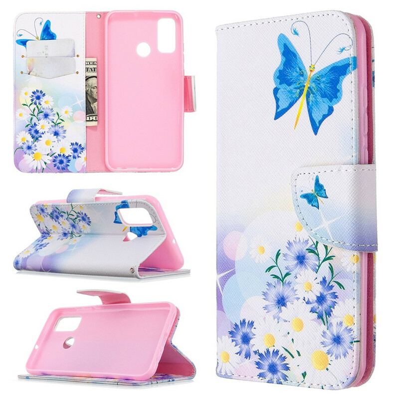 Housse Huawei P Smart 2020 Papillons et Fleurs Peints