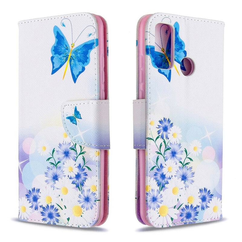 Housse Huawei P Smart 2020 Papillons et Fleurs Peints