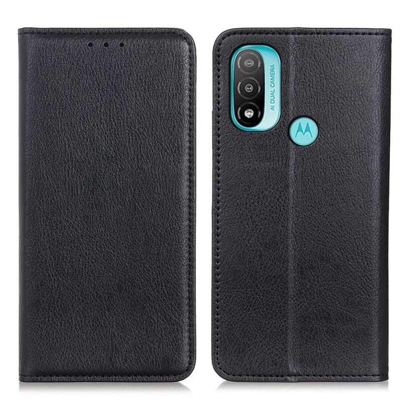 Flip Cover Moto E40 / E30 / E20 Cuir Fendu Texturé