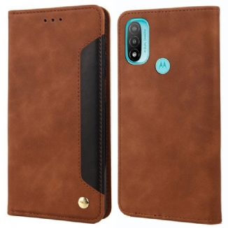 Flip Cover Moto E40 / E30 / E20 Effet Cuir Business Bicolore