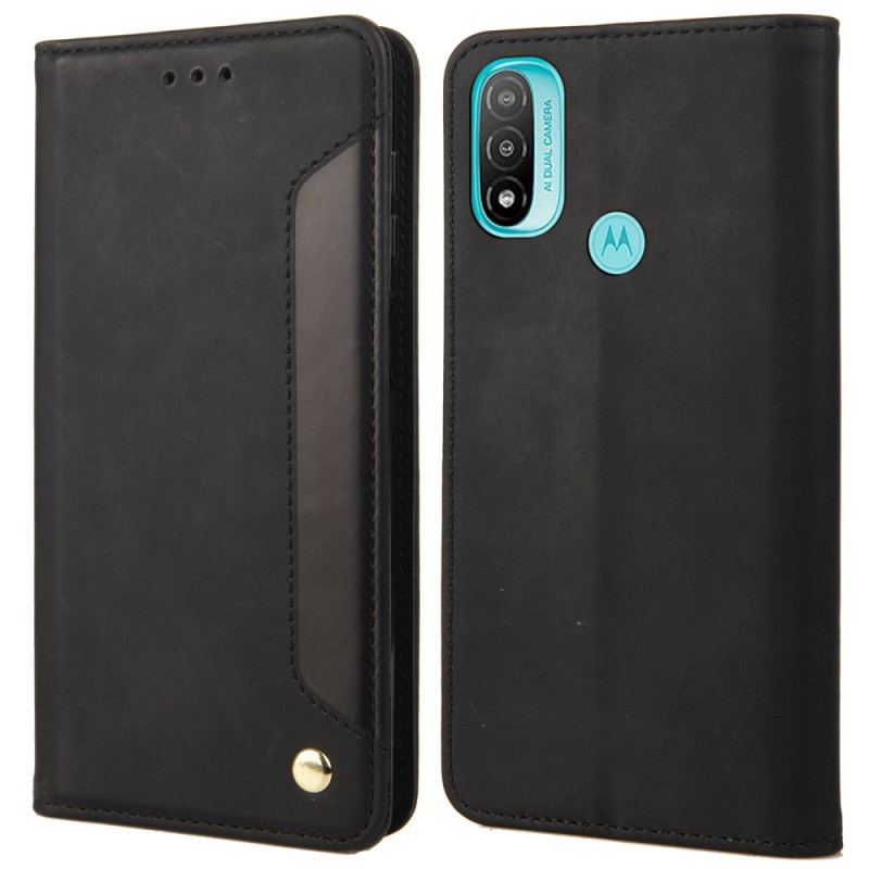 Flip Cover Moto E40 / E30 / E20 Effet Cuir Business Bicolore