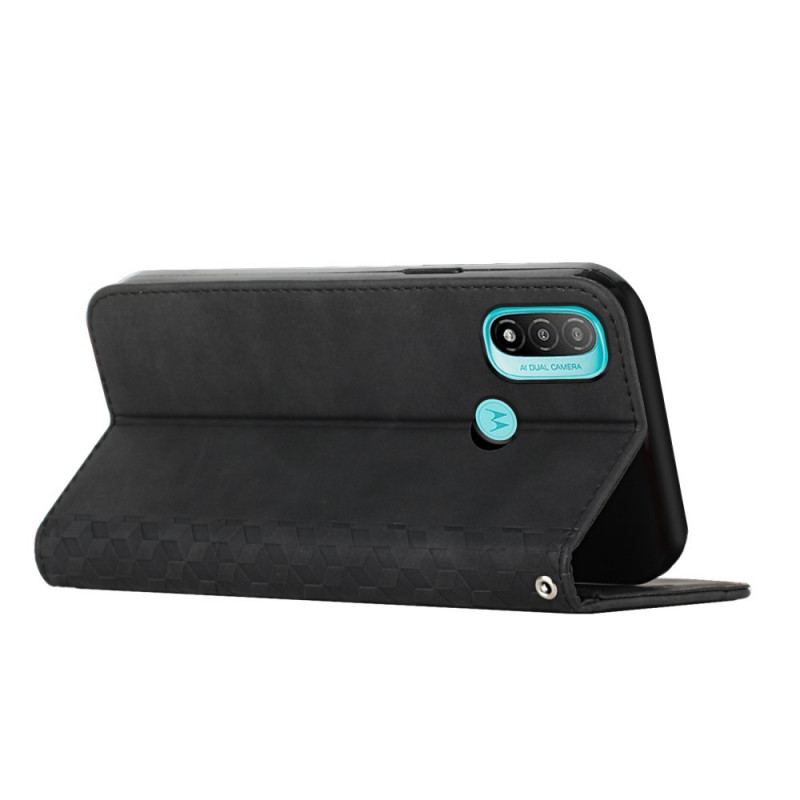 Flip Cover Moto E40 / E30 / E20 Effet Cuir Géo