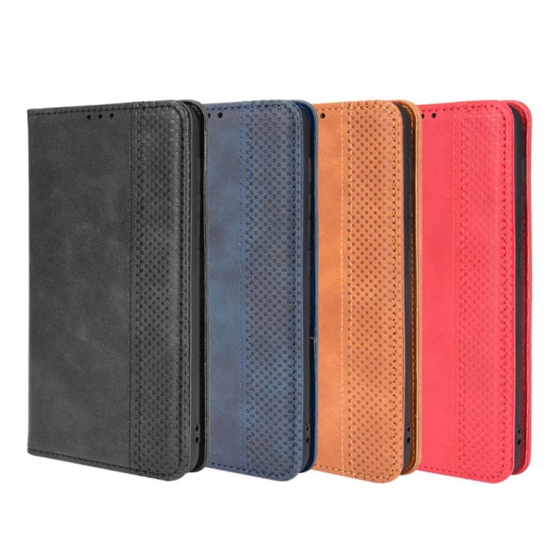 Flip Cover Moto E40 / E30 / E20 Effet Cuir Vintage Stylisé