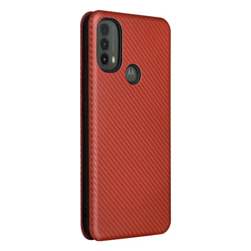 Flip Cover Moto E40 / E30 / E20 Fibre Carbone