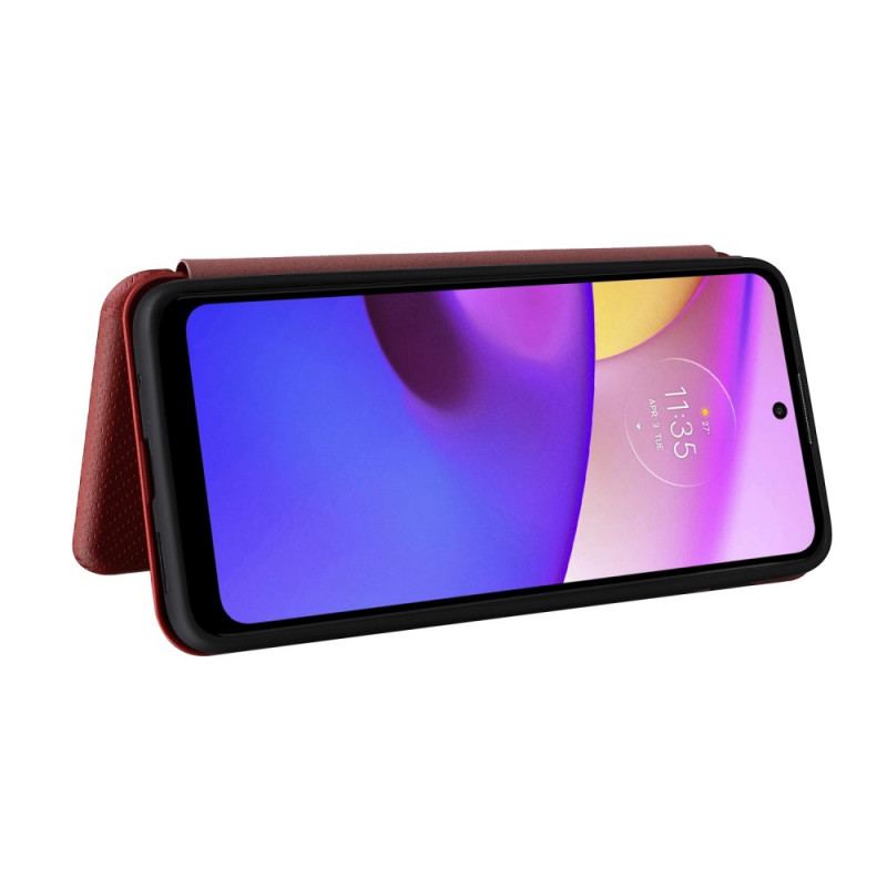 Flip Cover Moto E40 / E30 / E20 Fibre Carbone