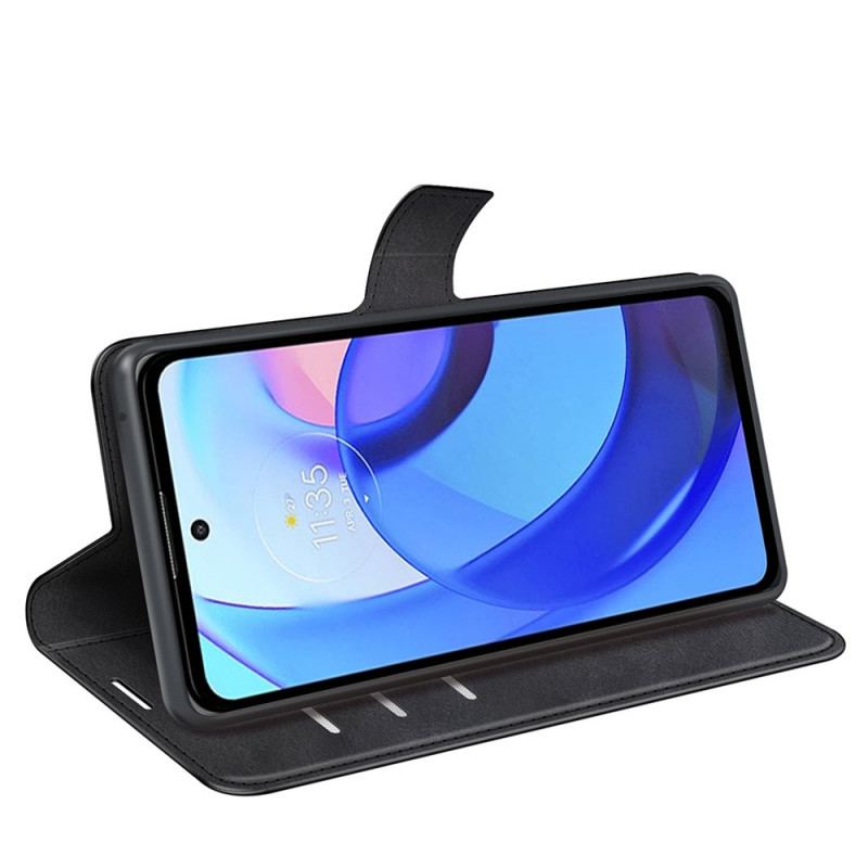 Housse Moto E40 / E30 / E20 Effet Cuir Slim Extrême