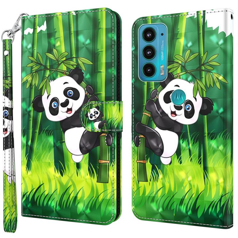 Housse Moto E40 / E30 / E20 Panda et Bambou