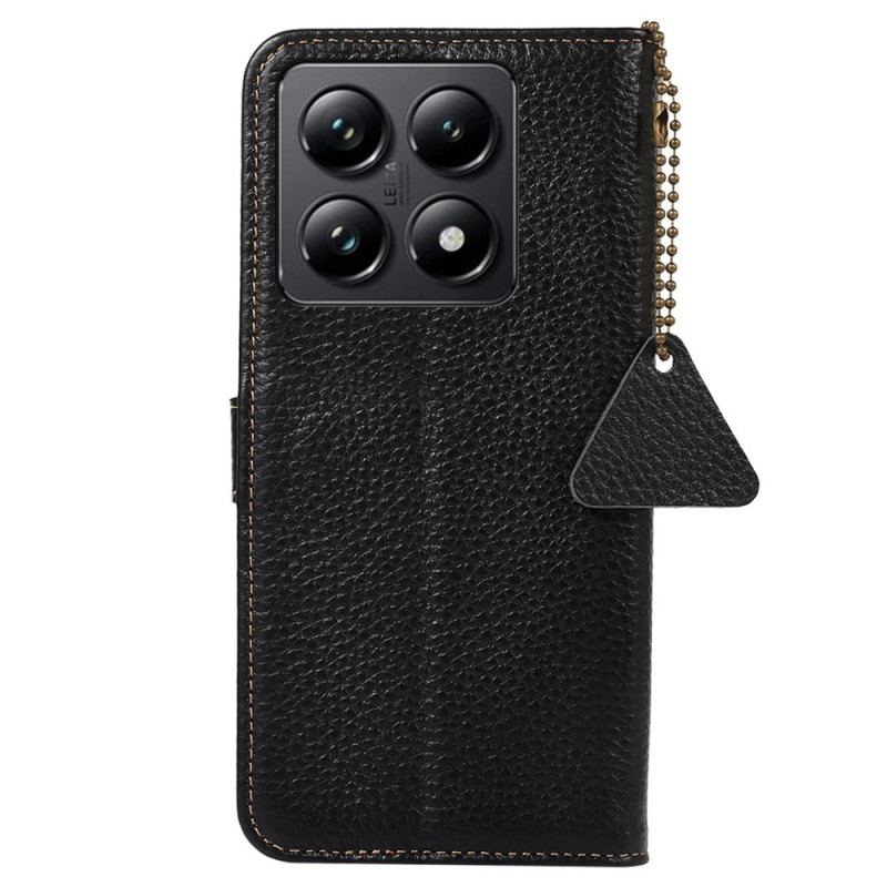 Housse Xiaomi 14T Cuir Véritable Texture Litchi RFID