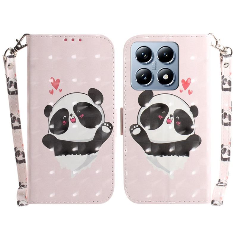 Housse Xiaomi 14T Panda Love à Lanière