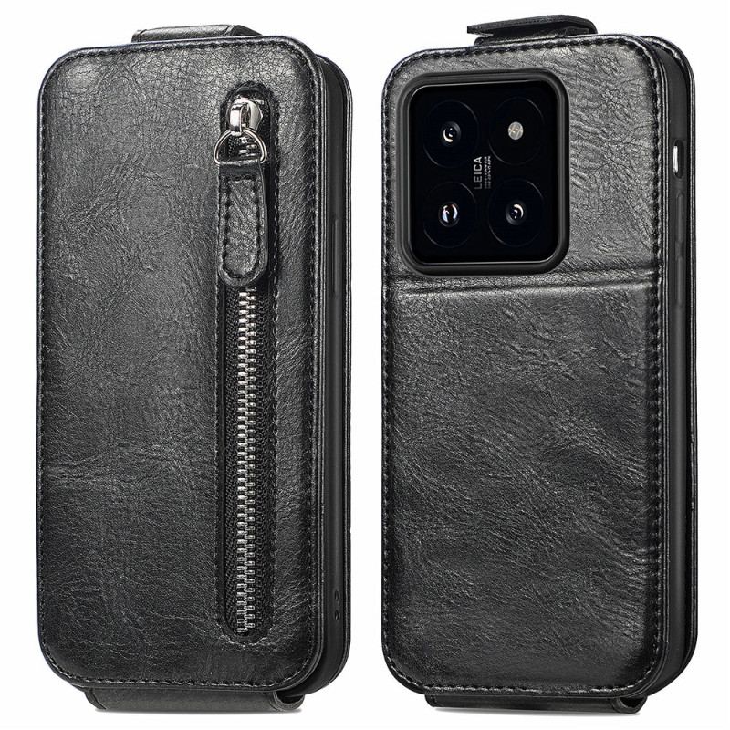 Housse Xiaomi 14T Rabat Vertical Pochette Zippée