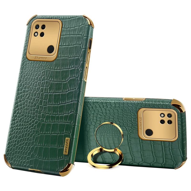 Coque Xiaomi Redmi 10A Effet Crocodile avec Anneau