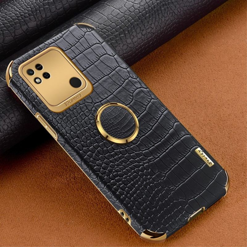 Coque Xiaomi Redmi 10A Effet Crocodile avec Anneau