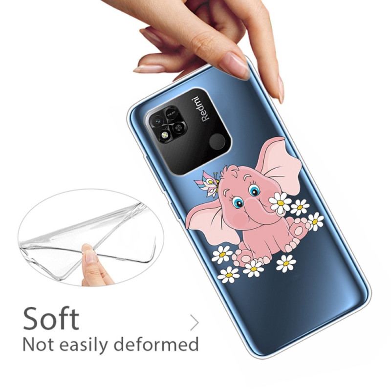 Coque Xiaomi Redmi 10A Transparente Éléphant Rose