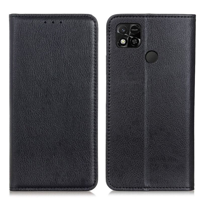 Flip Cover Xiaomi Redmi 10A Cuir Litchi Fendu Texture