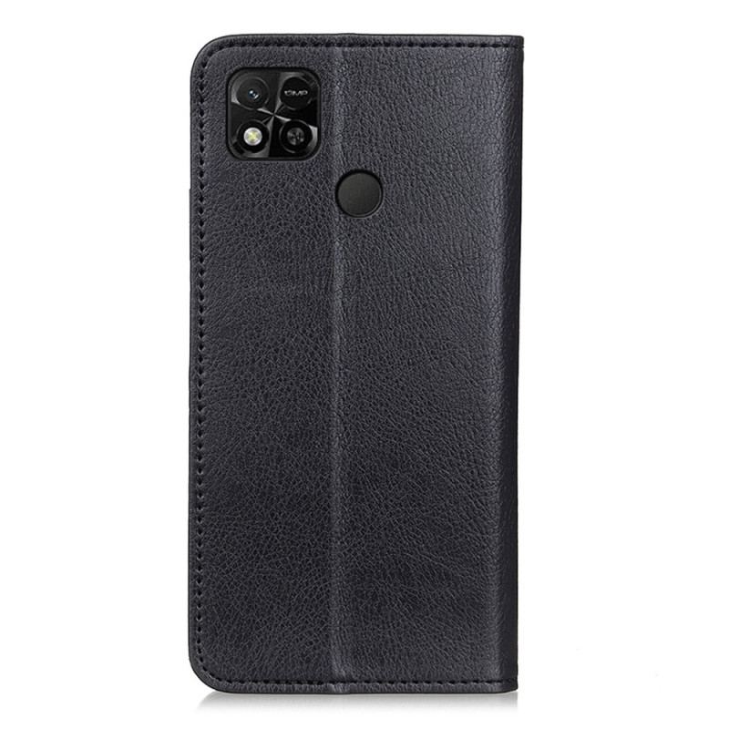 Flip Cover Xiaomi Redmi 10A Cuir Litchi Fendu Texture