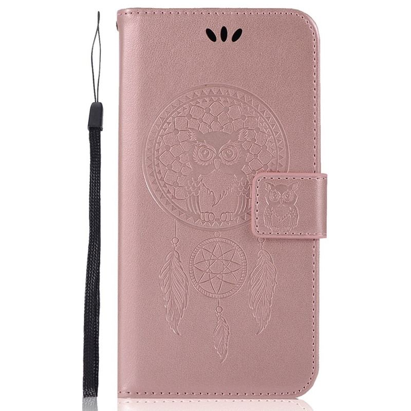 Housse Xiaomi Redmi 10A Attrape Rêves Hibou à Lanière