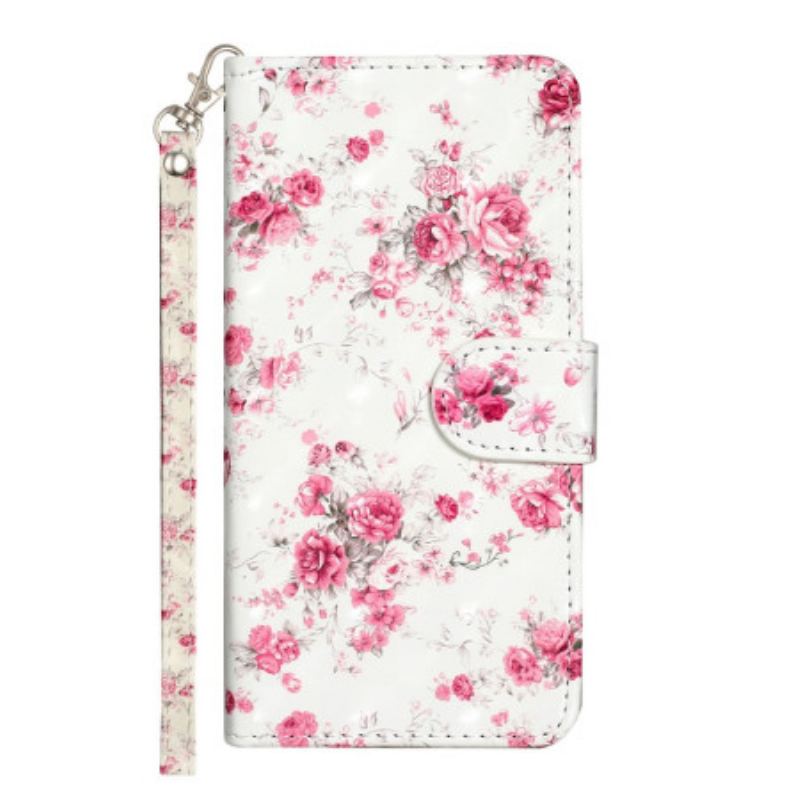 Housse Xiaomi Redmi 10A Fleurs Liberty à Lanière