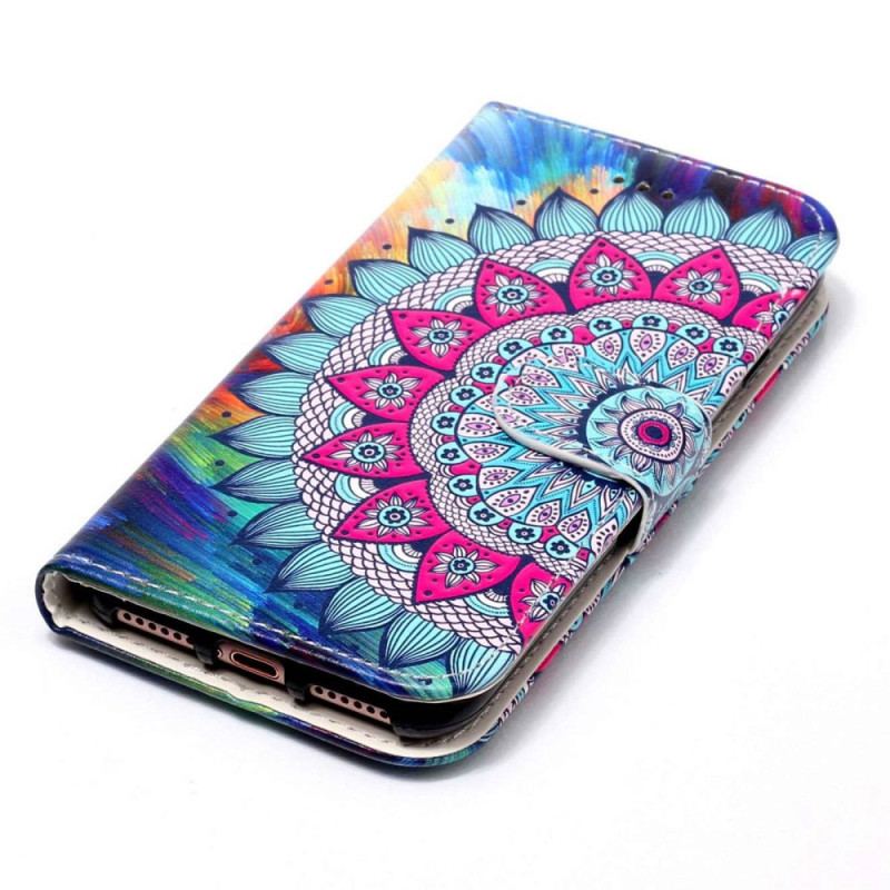 Housse Xiaomi Redmi 10A Mandala Coloré à Lanière